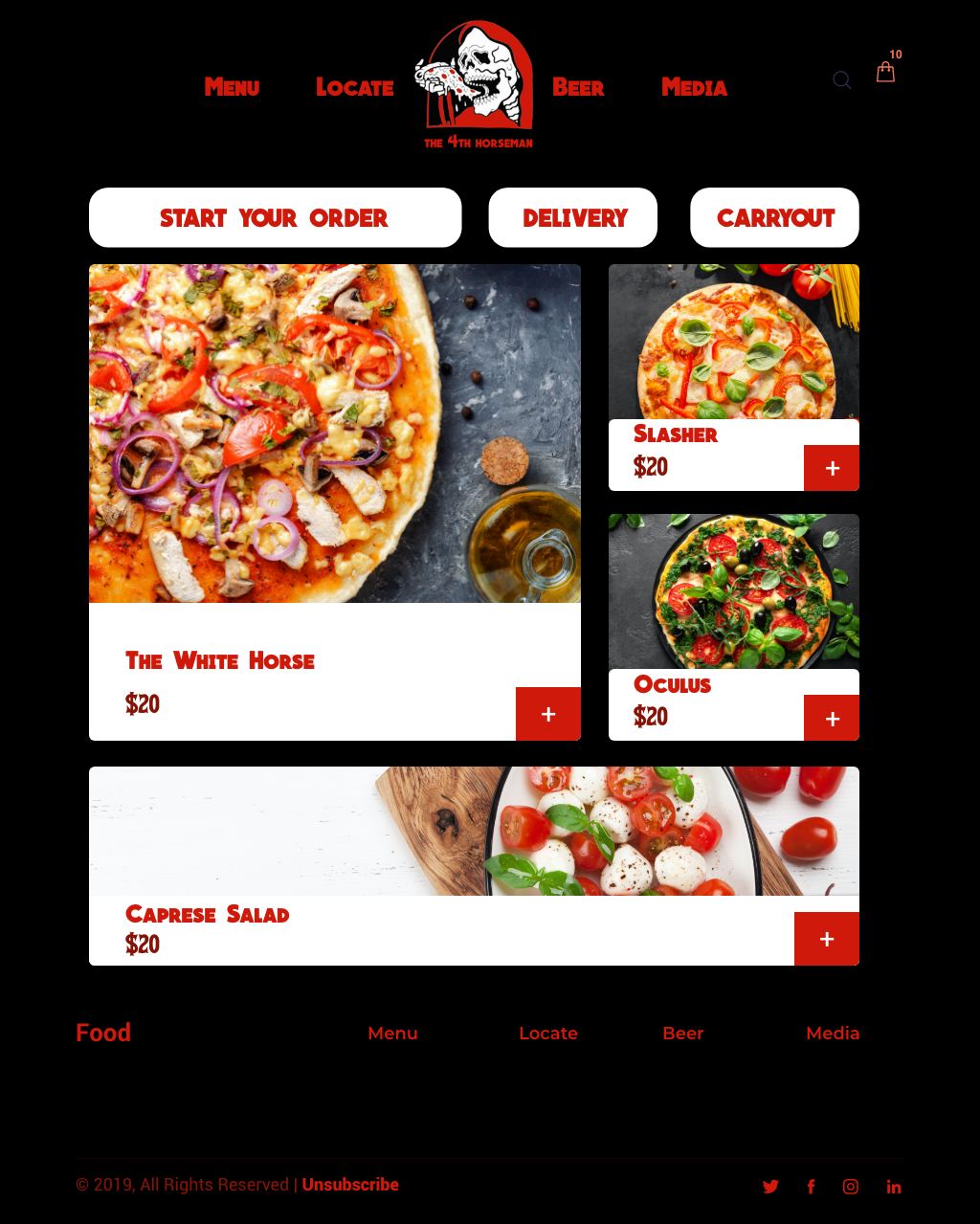 pizza desktop wireframe